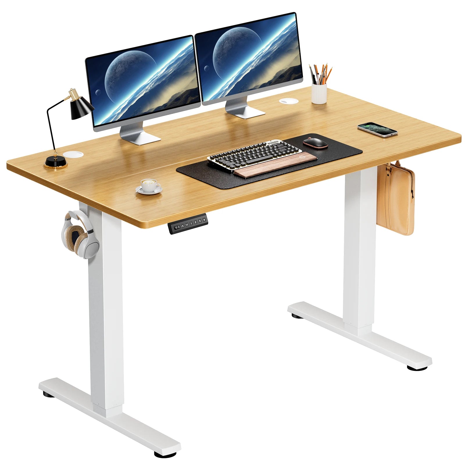 KIMLUD, JHK Electric Standing Desk Height Adjustable 40x24 Inch Stand Up Sit Stand Computer Desk Workstation Ergonomic Work Table, KIMLUD Womens Clothes