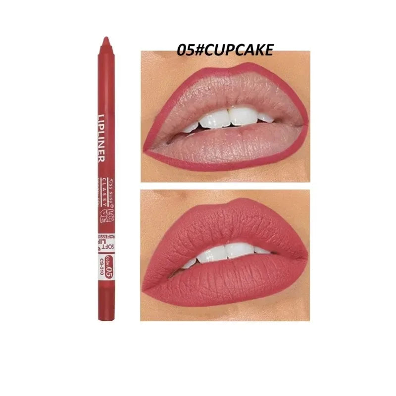 20 Color Waterproof Matte Lipliner Pencil Natural Violet Pro Lip Liner Makeup Nude Lips Contour High Pigment Lipstick Cosemetics