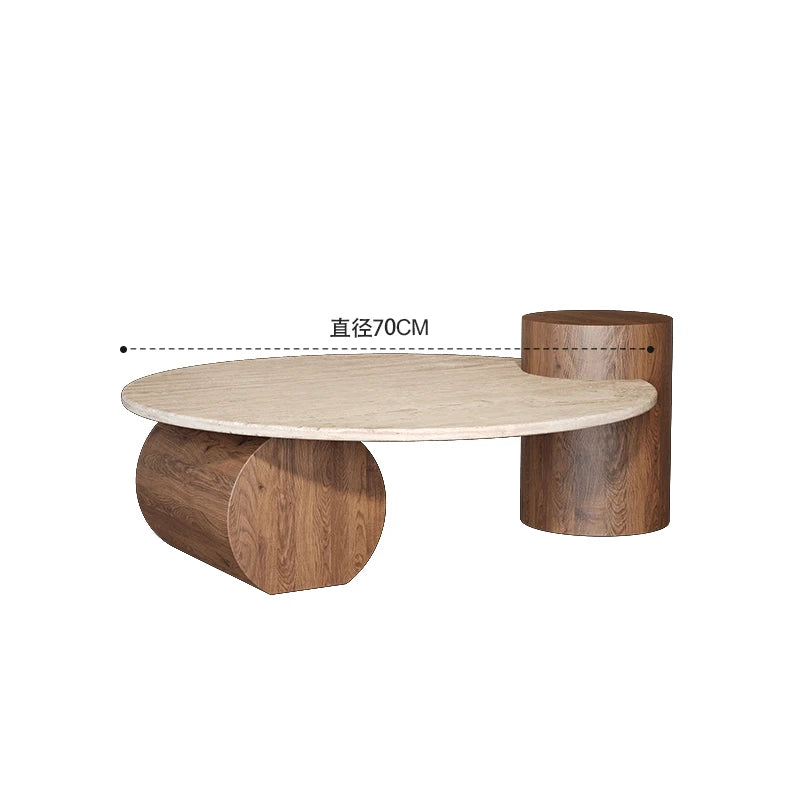 Antique Wood Coffee Table Designer Minimalist Aesthetic — Ivory | KIMLUD