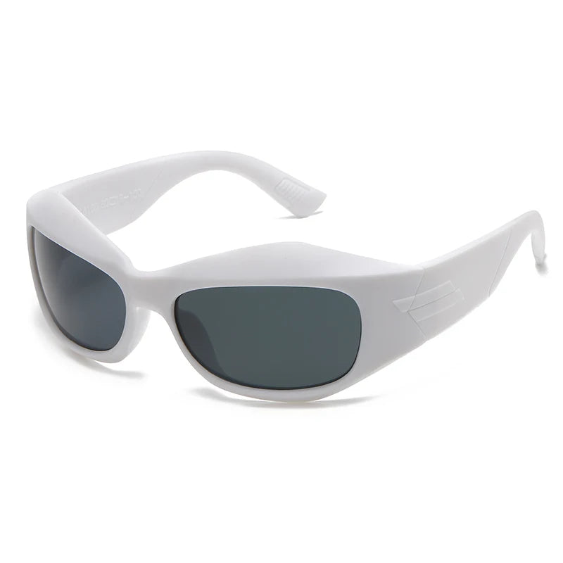 Steampunk Style Sunglasses Curved Lenses — Multicolor | KIMLUD