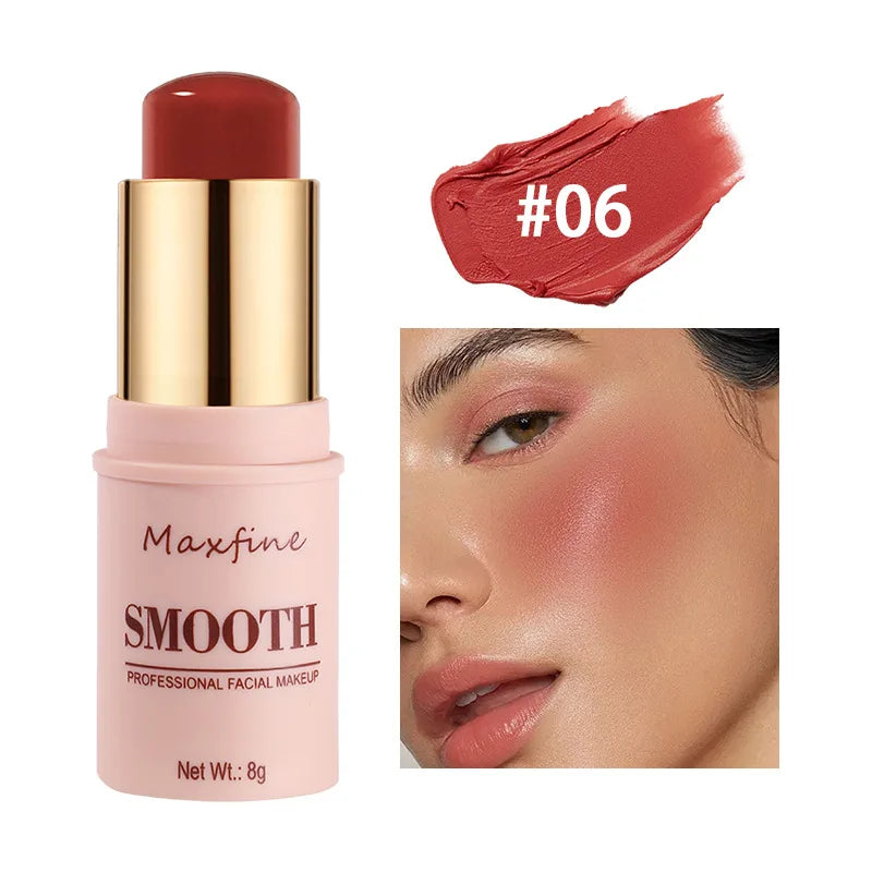 Sculpting Smooth Blush Stick With Natural Long Lasting Effect For Brightening And Universal Use On Eyeshadow And Lips