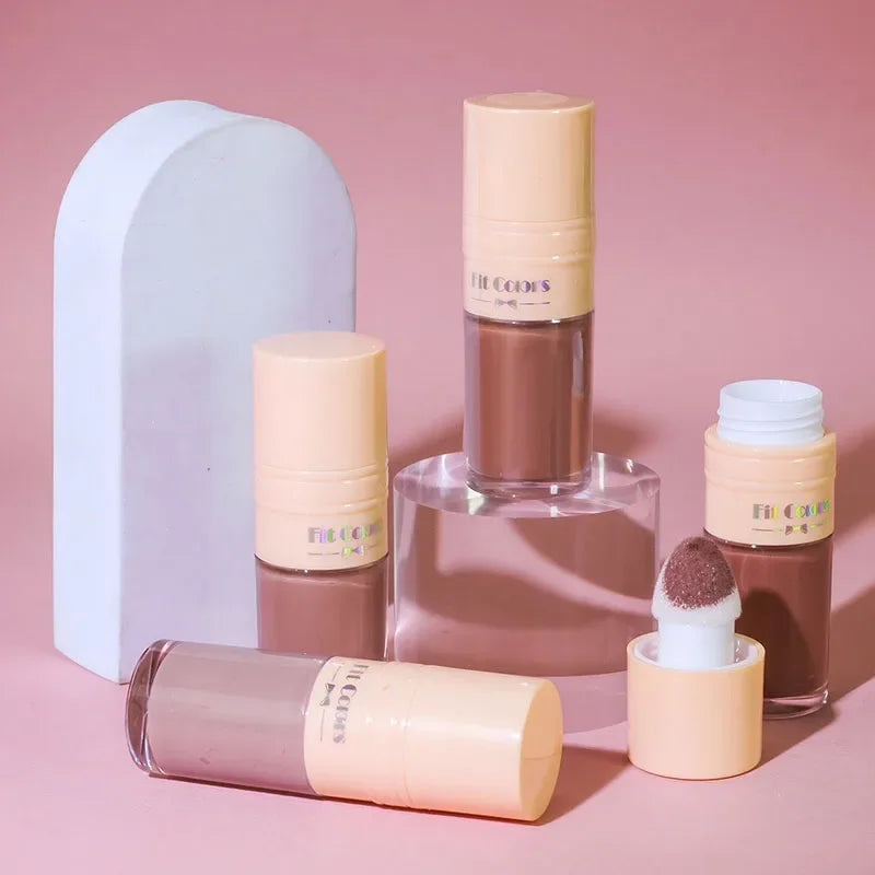 14 Colors Matte Liquid Blush Contour Highlighter Waterproof Long Lasting Sponge Brush Head High Pigment Blusher Brighten Bronzer