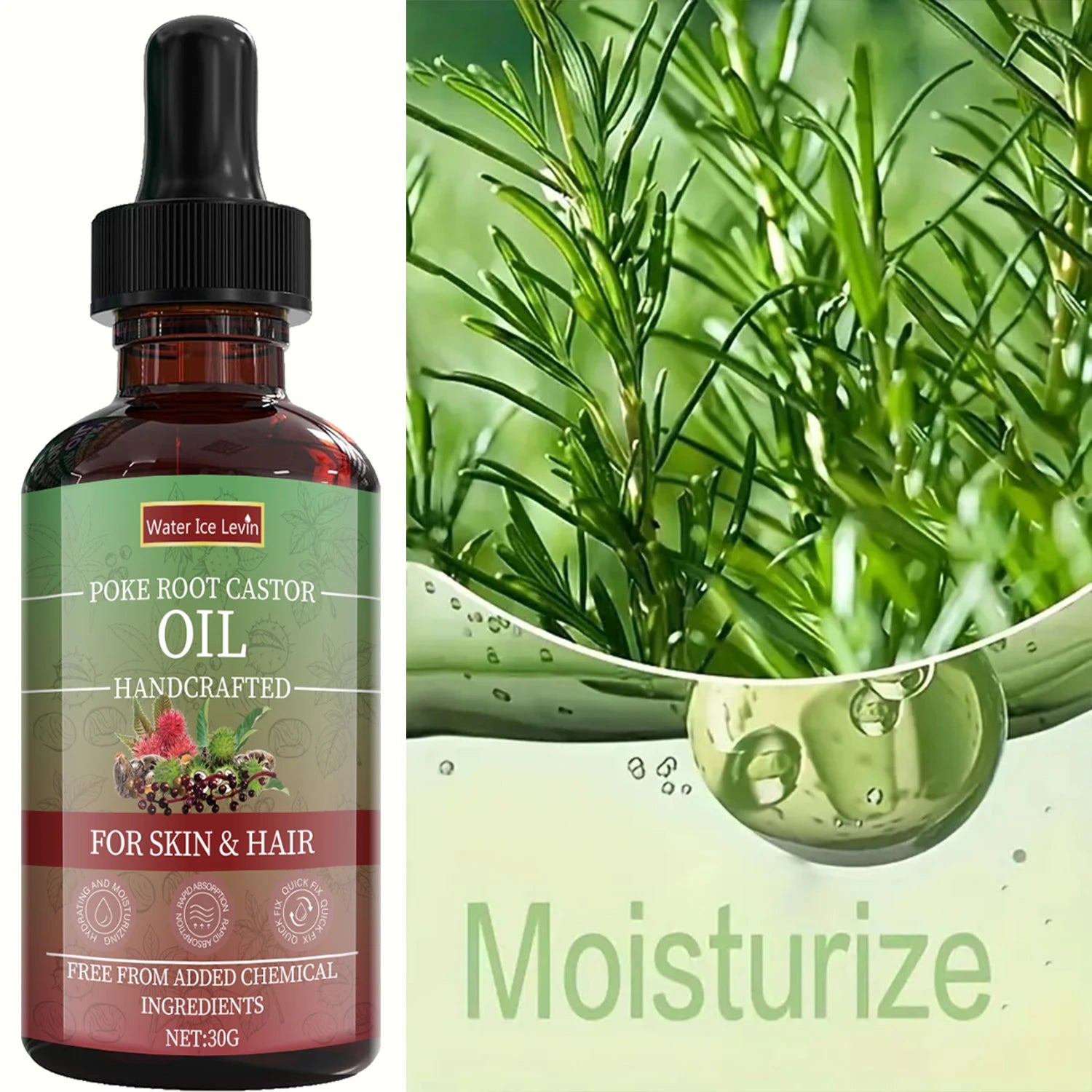 Poke Root Castor Oil Treatment Velvet Moisture For Skin And Hair — Emerald | KIMLUD
