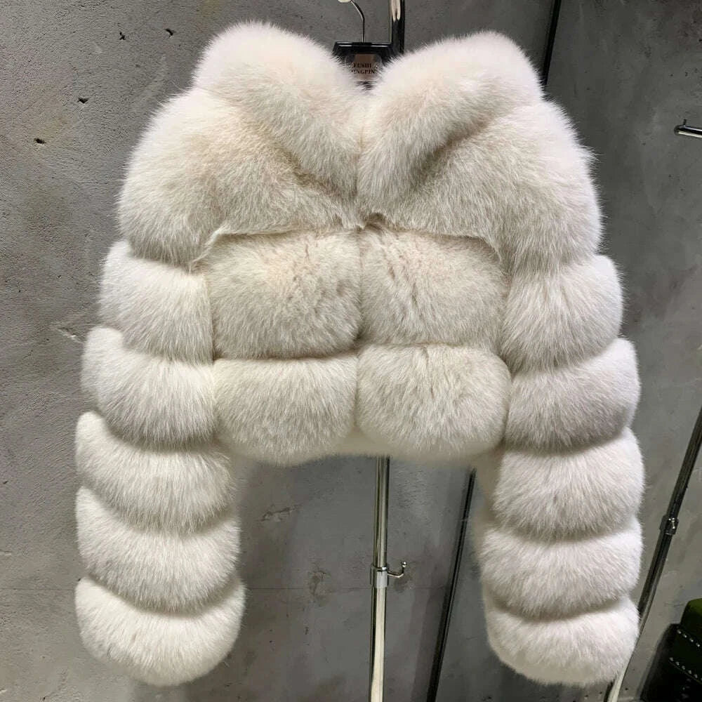 KIMLUD, Women's Full Pelt Real Fox Fur Hooded Jackets, Long Sleeve Outwear, Winter Bomber, Female, 902, KIMLUD Womens Clothes