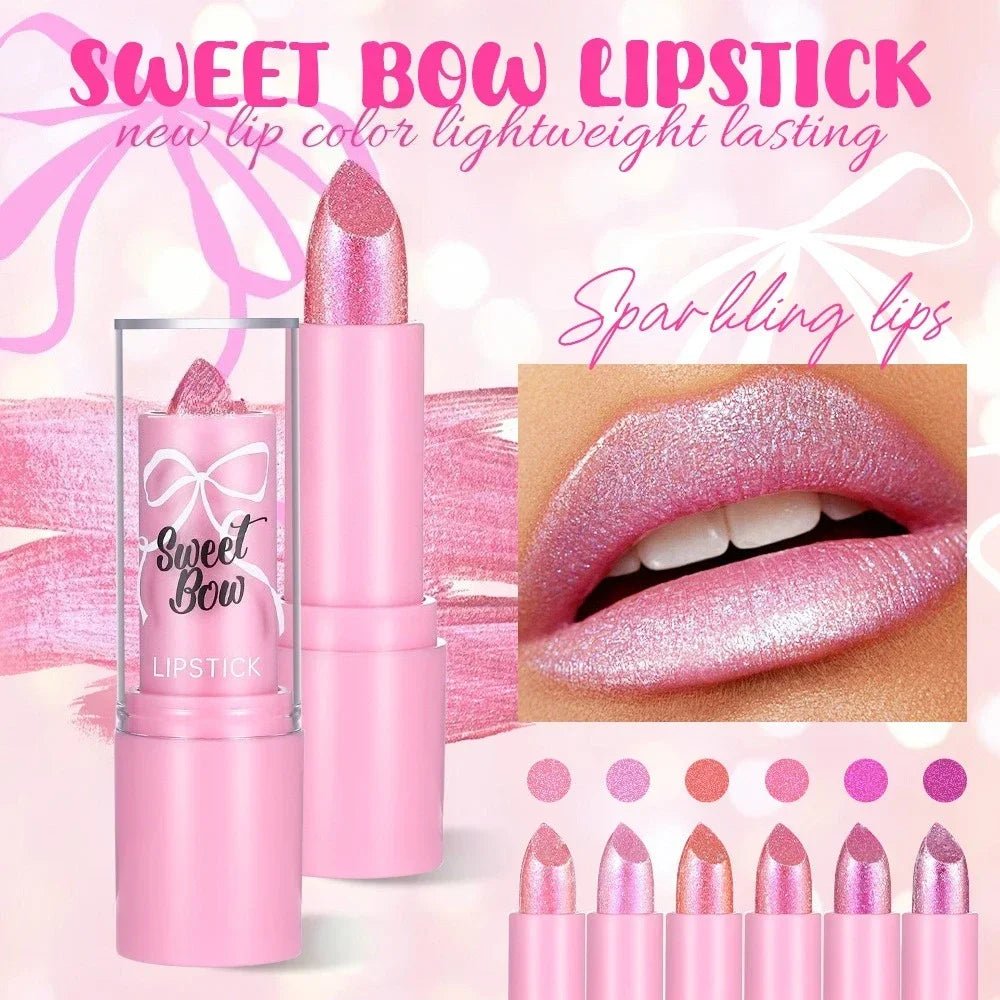 Metallic Lip Gloss Glitter Glaze Waterproof Long-Lasting — Bright Red | KIMLUD
