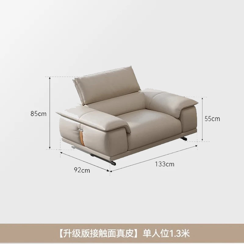 Genuine Leather Italian Living Room Sofa Luxury Lounge Designer Minimalist Sofas Modern Family Muebles Furniture Decoration
