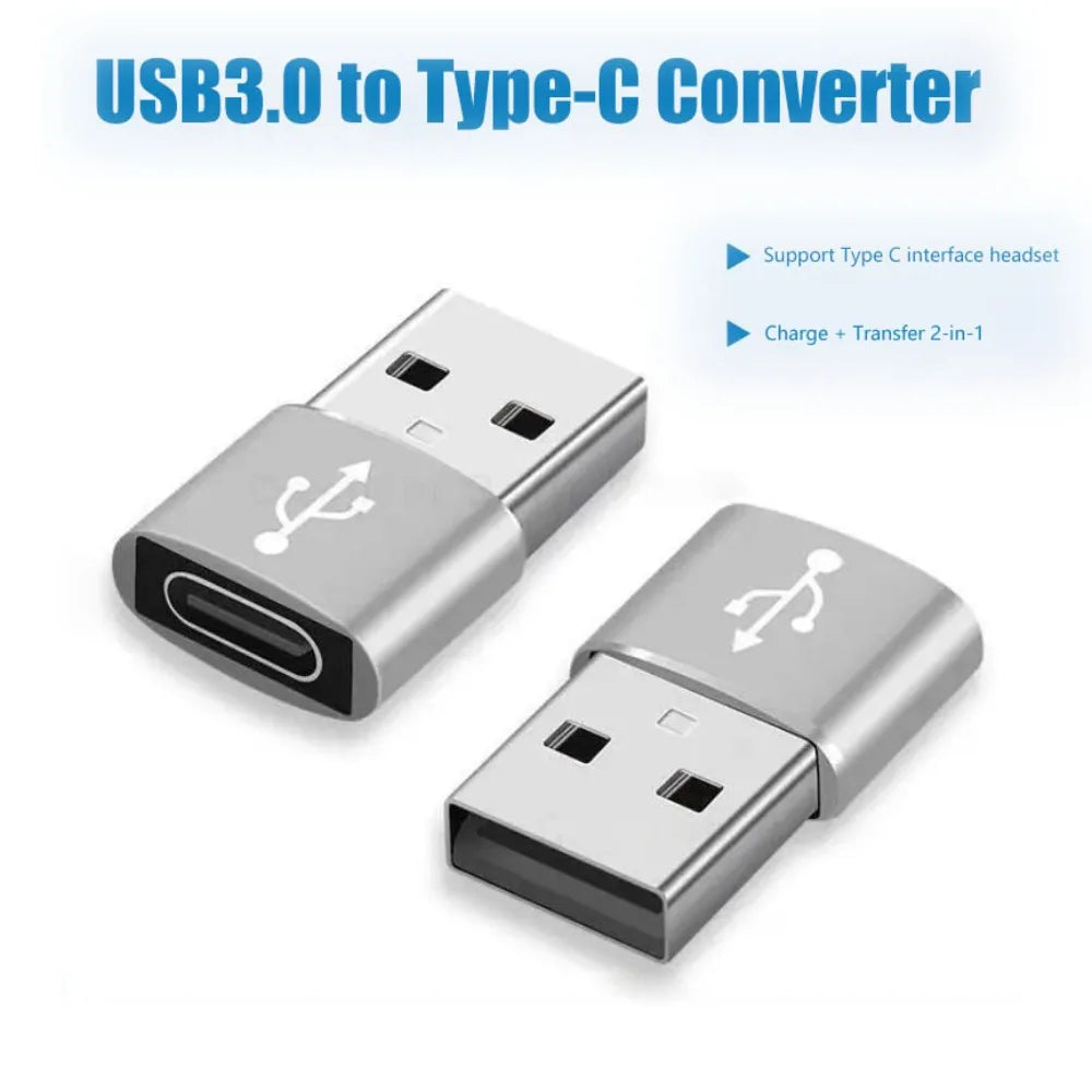 Aluminum USB OTG Adapter Type-C to USB-A — Silver | KIMLUD