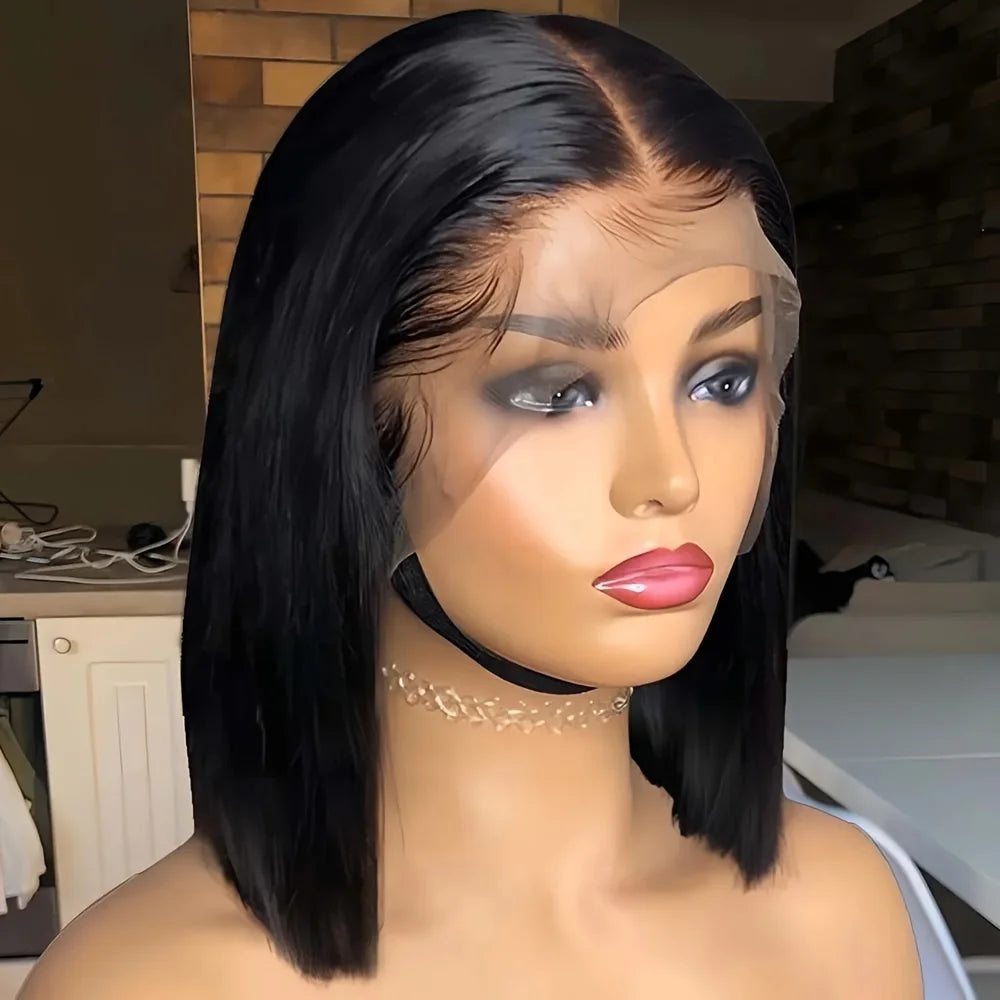 Lace Front Wig - 250% Remy Brazilian Hair - Bone Straight Bob | KIMLUD