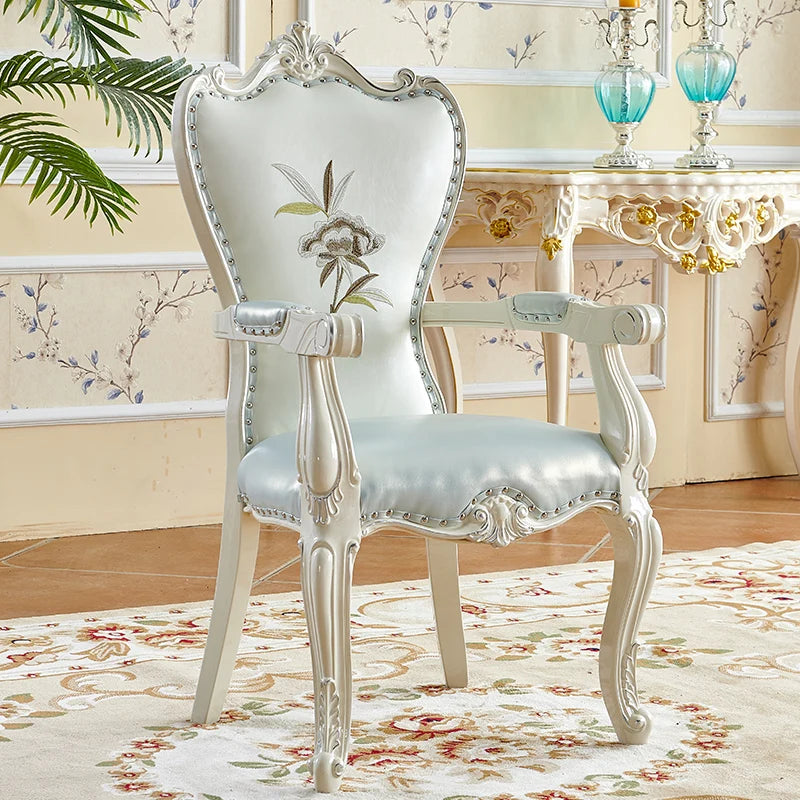 X European Solid Wood Dining Chair Princess Lazy Throne Luxury Lounge Chair Fashion Butterfly Ergonomic Muebles Entrance Furnitu