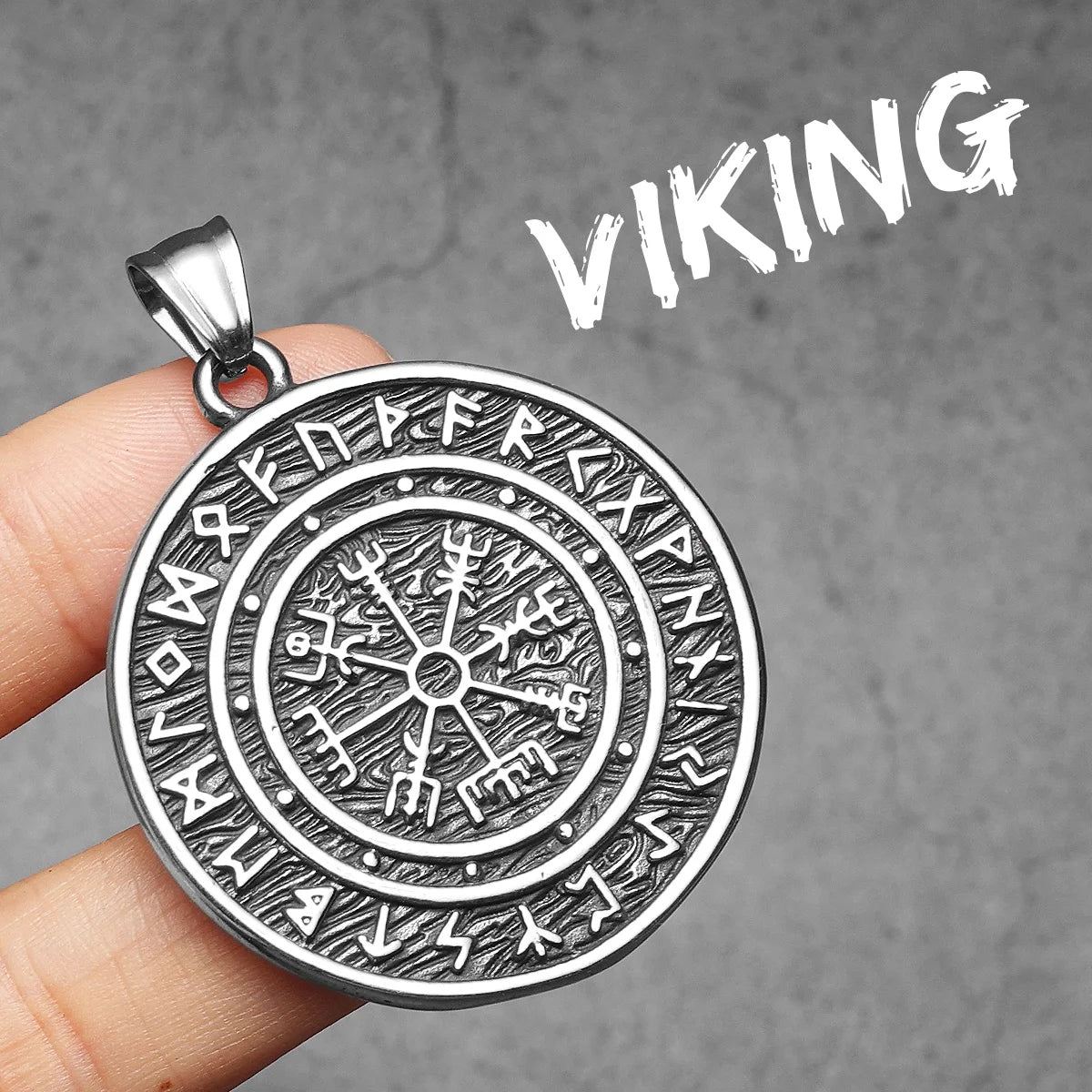 Viking Compass Rune Men Necklaces With Pendant Stainless Steel Jewelry For Male Women Punk Hip Hop Accessories Gifts Wholesale