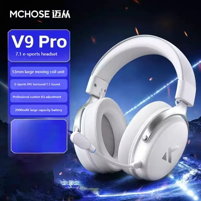 KIMLUD, Mchose V9 Pro E-Sports Gaming Headphone Bluetooth Tri-Mode Wireless 7.1 Noise Reduction Moving Coil Low Latency Mic Headphone, KIMLUD Womens Clothes