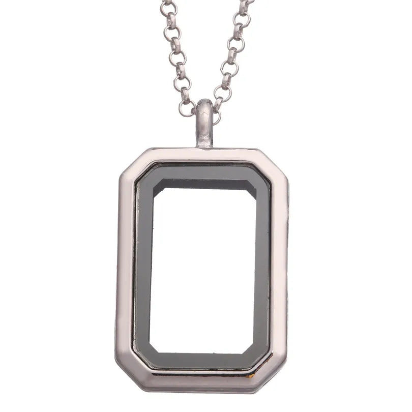 Silver-Tone Heart-Shaped Glass Reliquary Locket Pendant With Antique Filigree Keepsake Window — Silver | KIMLUD