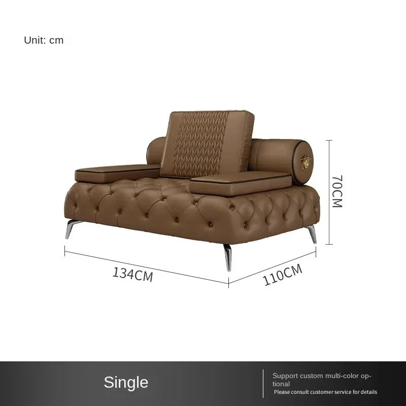 Armrest Large Filler Sofas European Brown Wood Modern Floor Salon Couch Recliner Luxury Nordic Divano Soggiorno Home Furniture