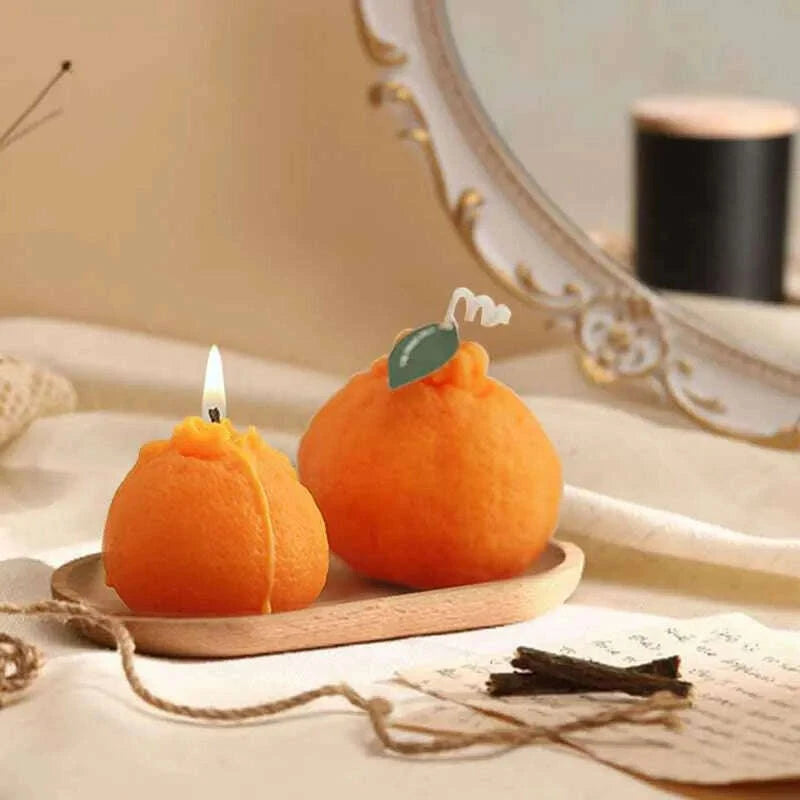KIMLUD, Ins Simulation Tangerine Aroma Candles Creative Modern Home Decoration Ornaments Birthday Gift Accompaniment Soy Aroma Candles, KIMLUD Womens Clothes