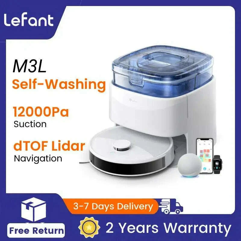 lefant-m3-m3l-robot-vacuum-cleaner-with-mapping-12000pa-suction-emptying-station-automatic-washing-and-drying-dtof-laserkimlud-womens-fashion-34607588