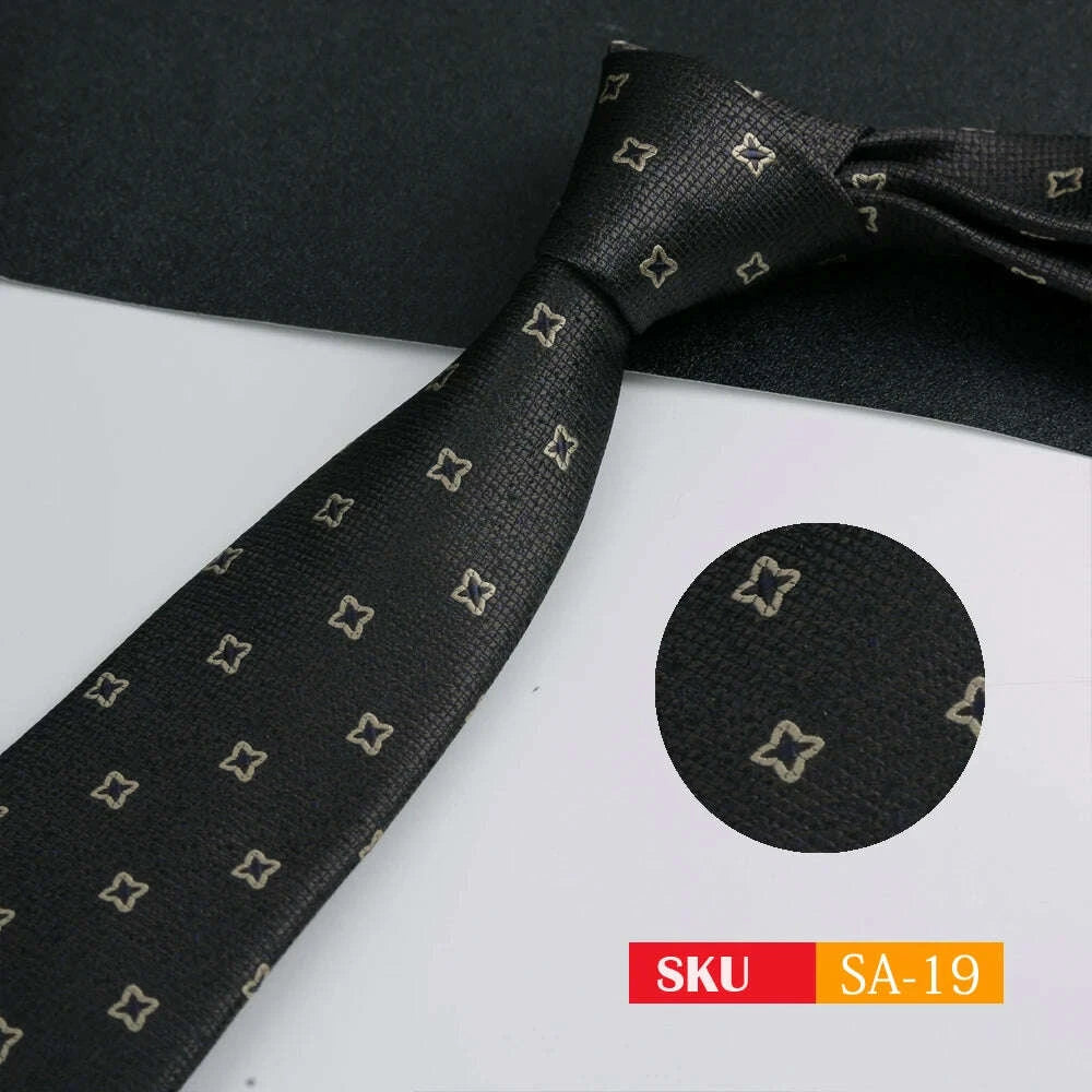 KIMLUD, Luxury 8CM Mens Ties Necktie Solid Twill Stripes Plaids Ties For Man Groom Neck Tie For Business Party, KIMLUD Womens Clothes