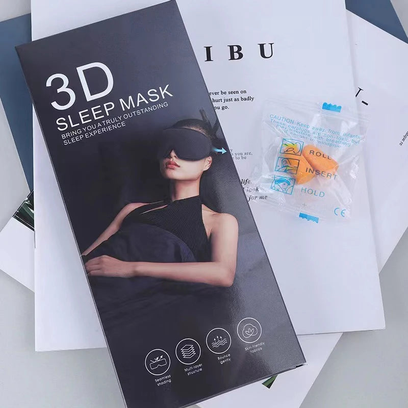 3D Sleep Mask Blindfold Sleeping Aid Eye Mask Soft Memory Foam Face Mask Eyeshade 99% Blockout Light Slaapmasker Eye Cover Patch