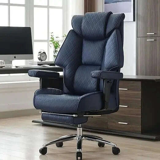 KIMLUD, Ergonomic High-Back PU Leather Executive Chair with Footrest, Suitable for Big and Tall, Supports Up to 400lbs, Lumbar Support f, KIMLUD Womens Clothes