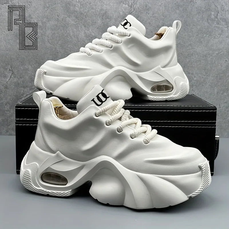 Fashionable Men's Shoes, 2025 Autumn Sports and Leisure Dad Shoes, Versatile Thick Soled High Rise Minimalist Board Shoes