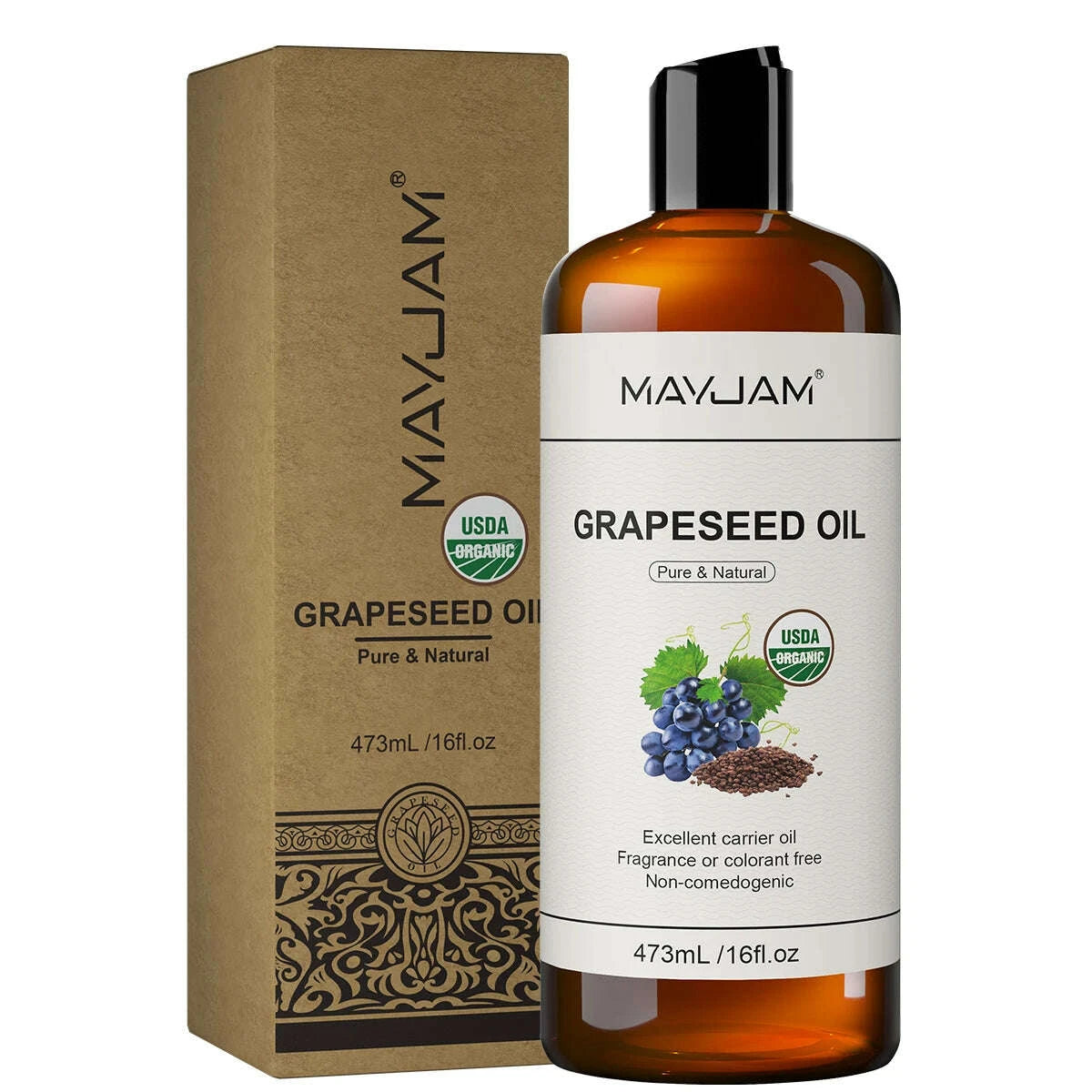 mayjam-usda-organic-jojoba-oil-moisturizing-for-face-hair-skin-nails-pure-natural-cold-pressed-grapeseed-sunflower-seed-oilkimludkimlud-35561014