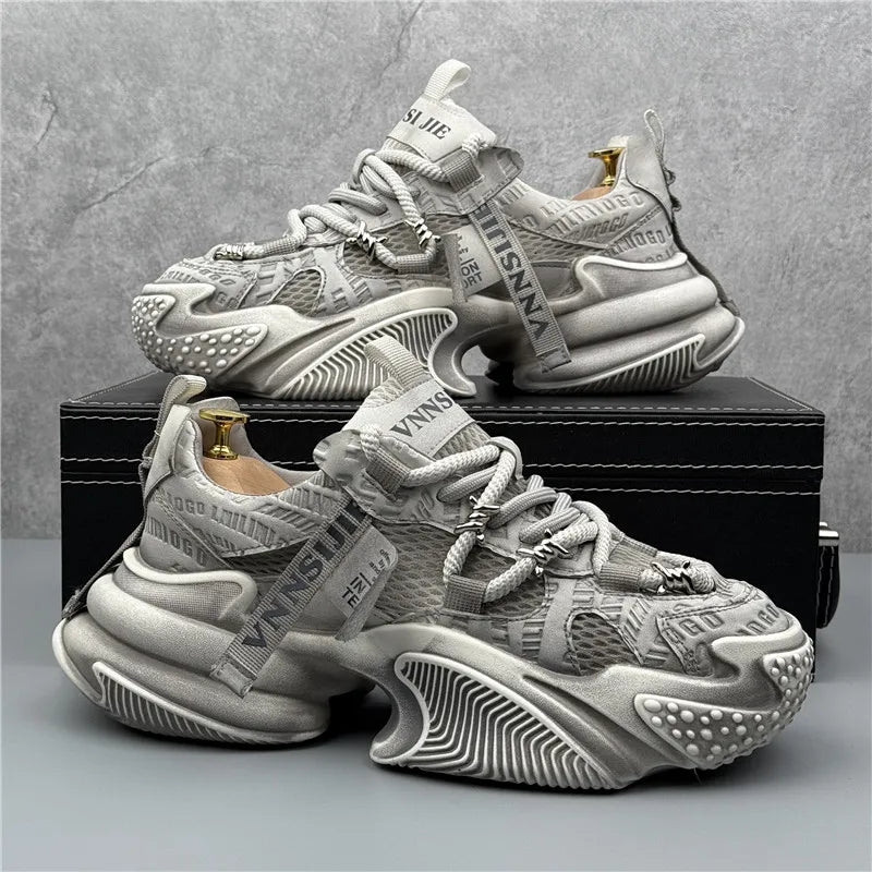 New Fashion Brand Designer Whtie Thick Bottom Casual Board Shoes for Men Flats Loafers Sports Walking Sneakers Zapatos Hombre