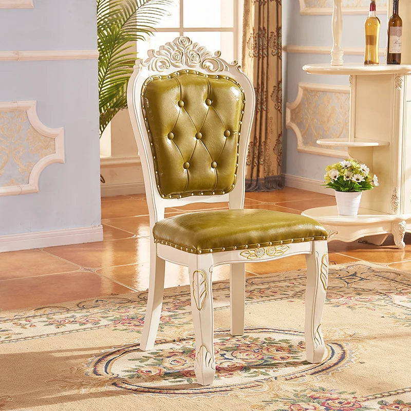 European Style Dining Chair Modern Restaurant Solid Wood Princess Chair Wedding Simple High Quality Muebles Lounge Furniture