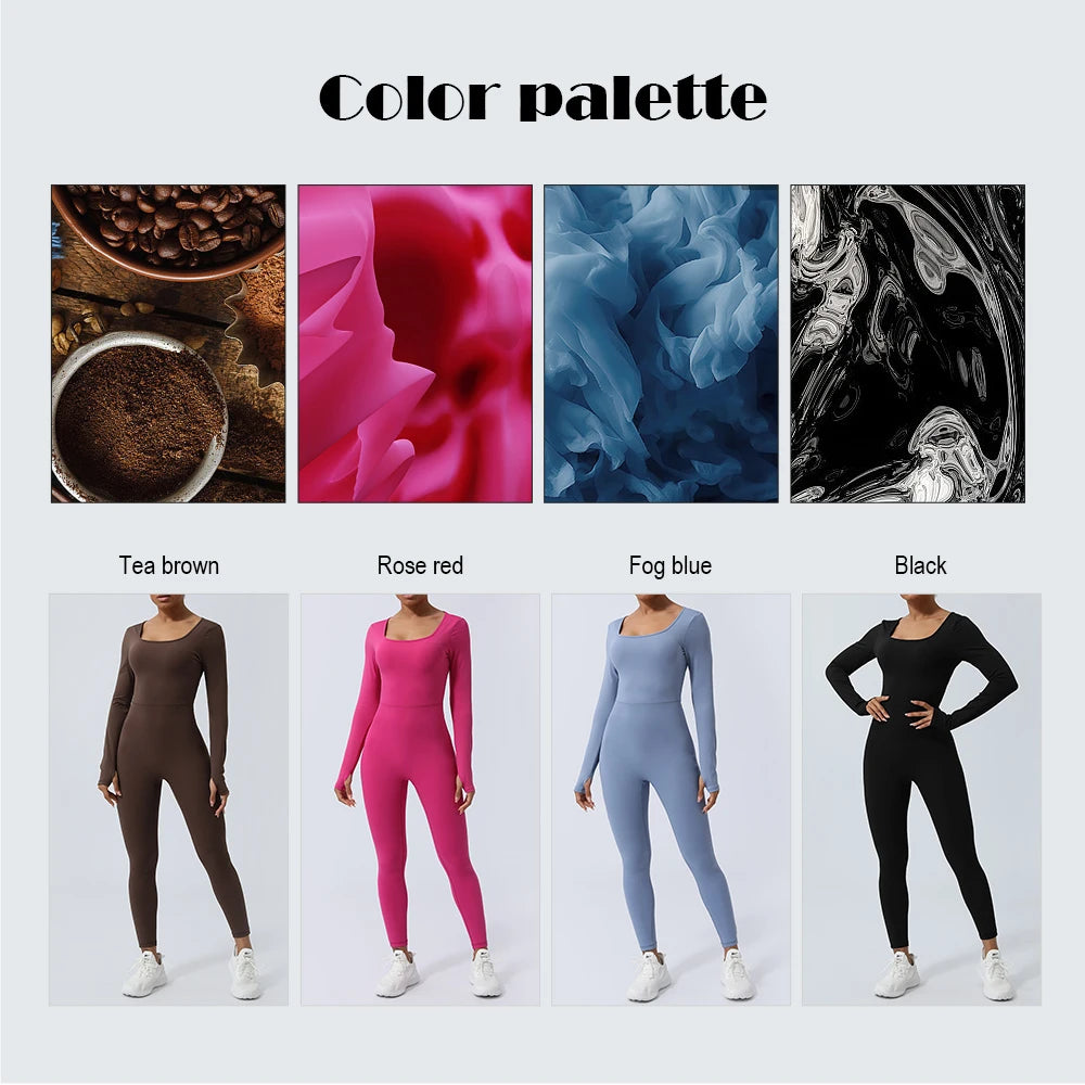 Jumpsuit – Backless Long Sleeve – Nylon – Yoga Set | KIMLUD