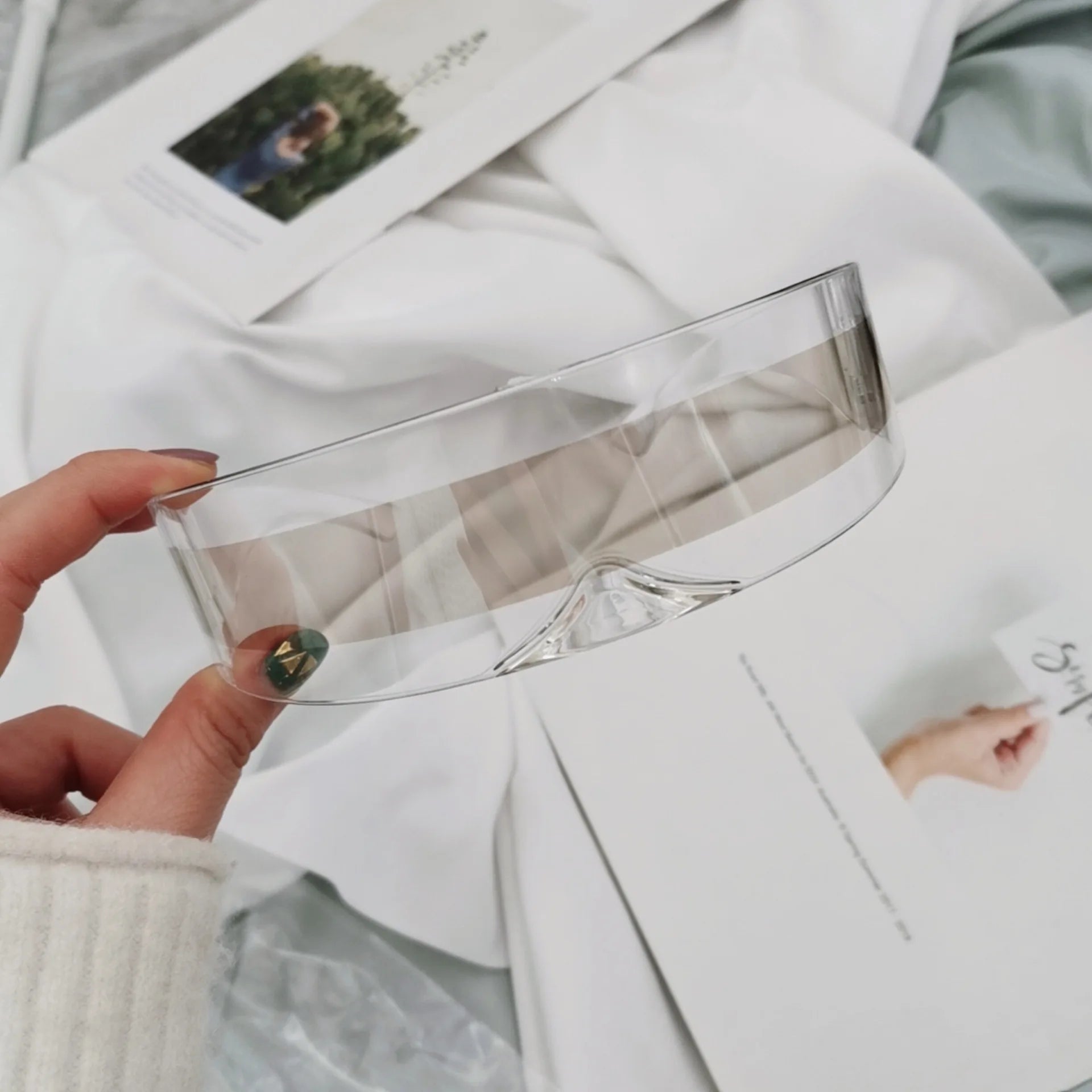 New Arrival Y2k women Sunglasses Laser Eyeglasses technological sense Mirrored Lens Eyewear Glasses integrated Men sun glasses