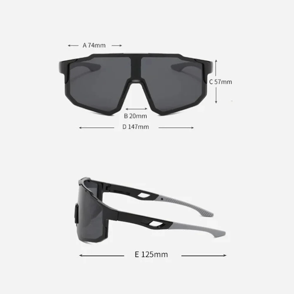 Polycarbonate Sport Sunglasses UV Protection Windproof — Black | KIMLUD