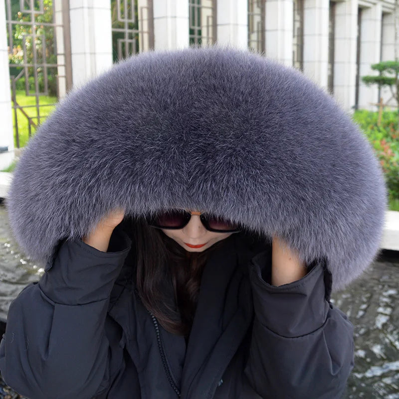 Fox Fur Collar – Hood Decor for Down Coats – Real Fox Fur | KIMLUD