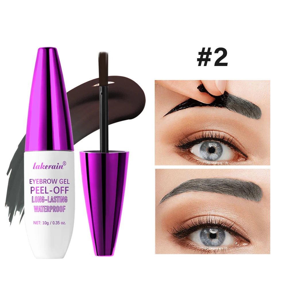 4Color Eyebrow gel Tint peel-off waterproof Tattoo Brow Tint Smudge-Proof Sweat Resistant Waterproof non-sticky Cosmetics