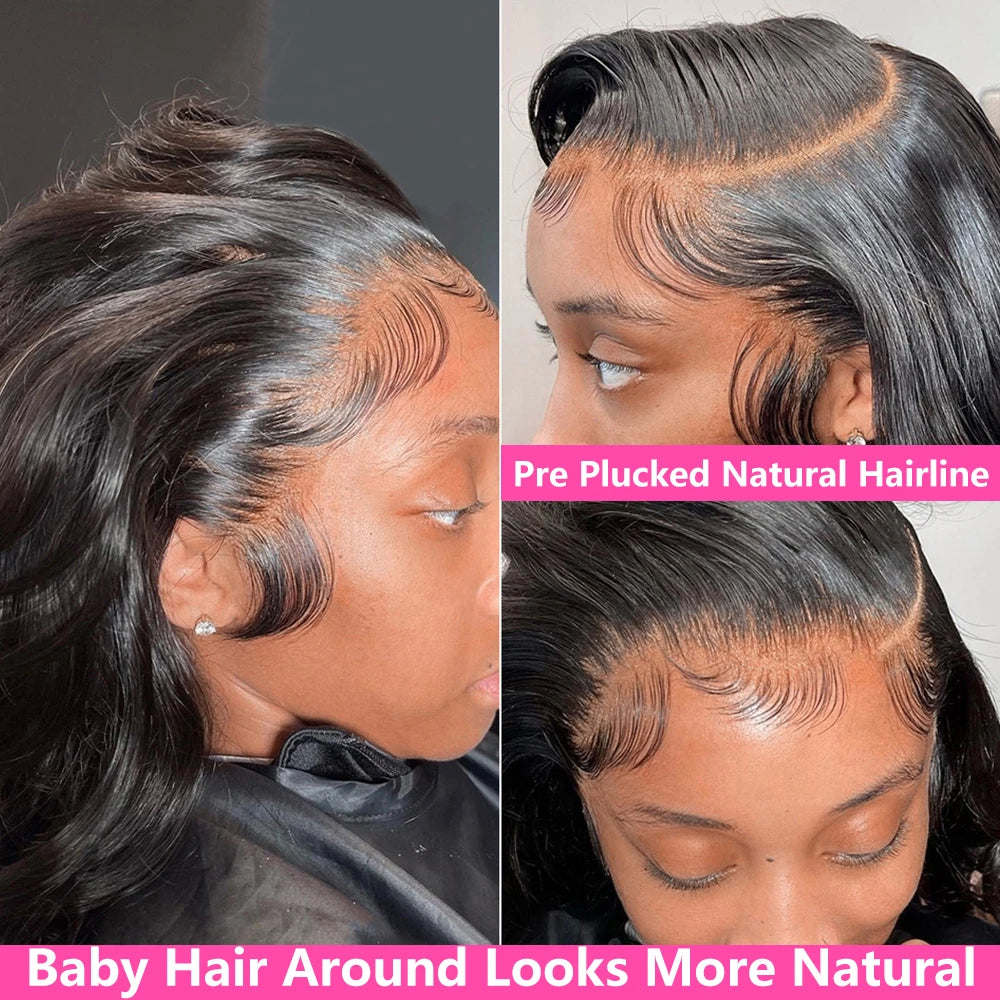 HD Transparent Lace Front Wig 13x6 Body Wave — Black | KIMLUD