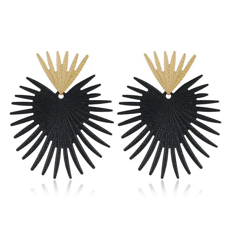 Drop Earrings Exaggerated Metal Tassel Long — Blue | KIMLUD
