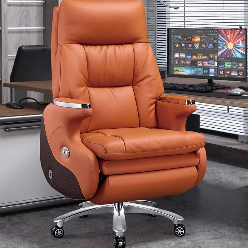 /Modern Office Chair Electric Massage Luxury Ergonomic Executive Footrest Boss Chair Comfortable Sillas De Oficina Furniture