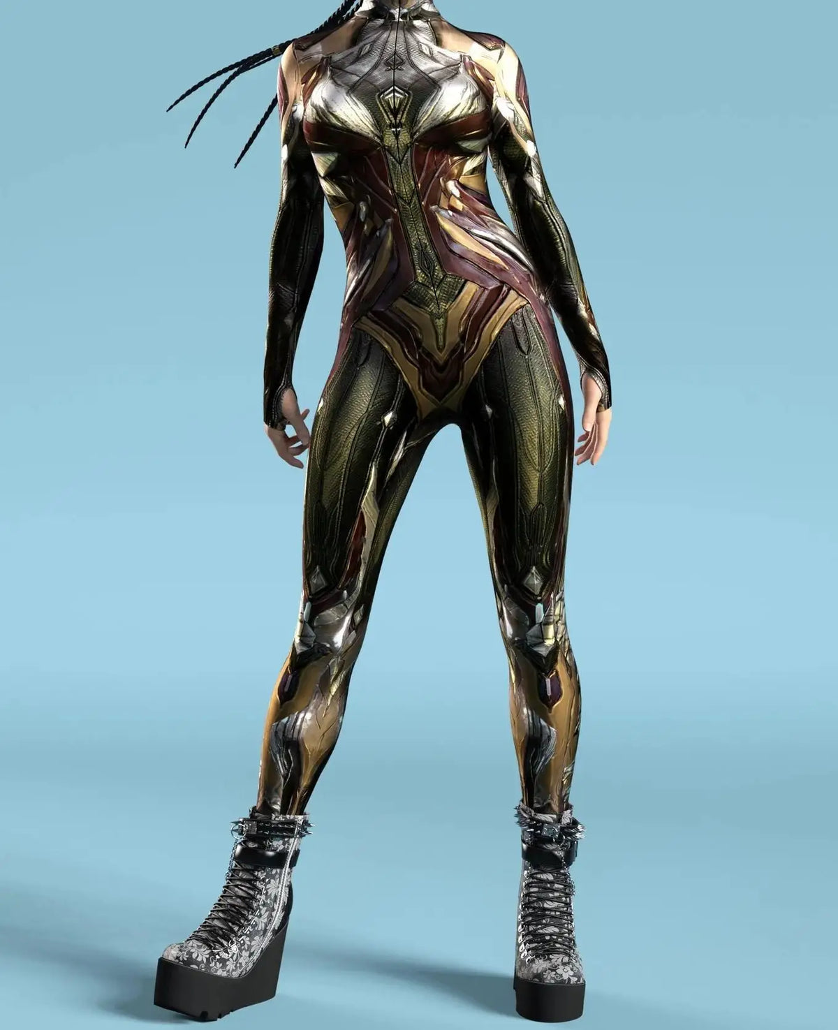 Bodysuit – Cyber Armor 3D Print – Polyester – Unisex | KIMLUD