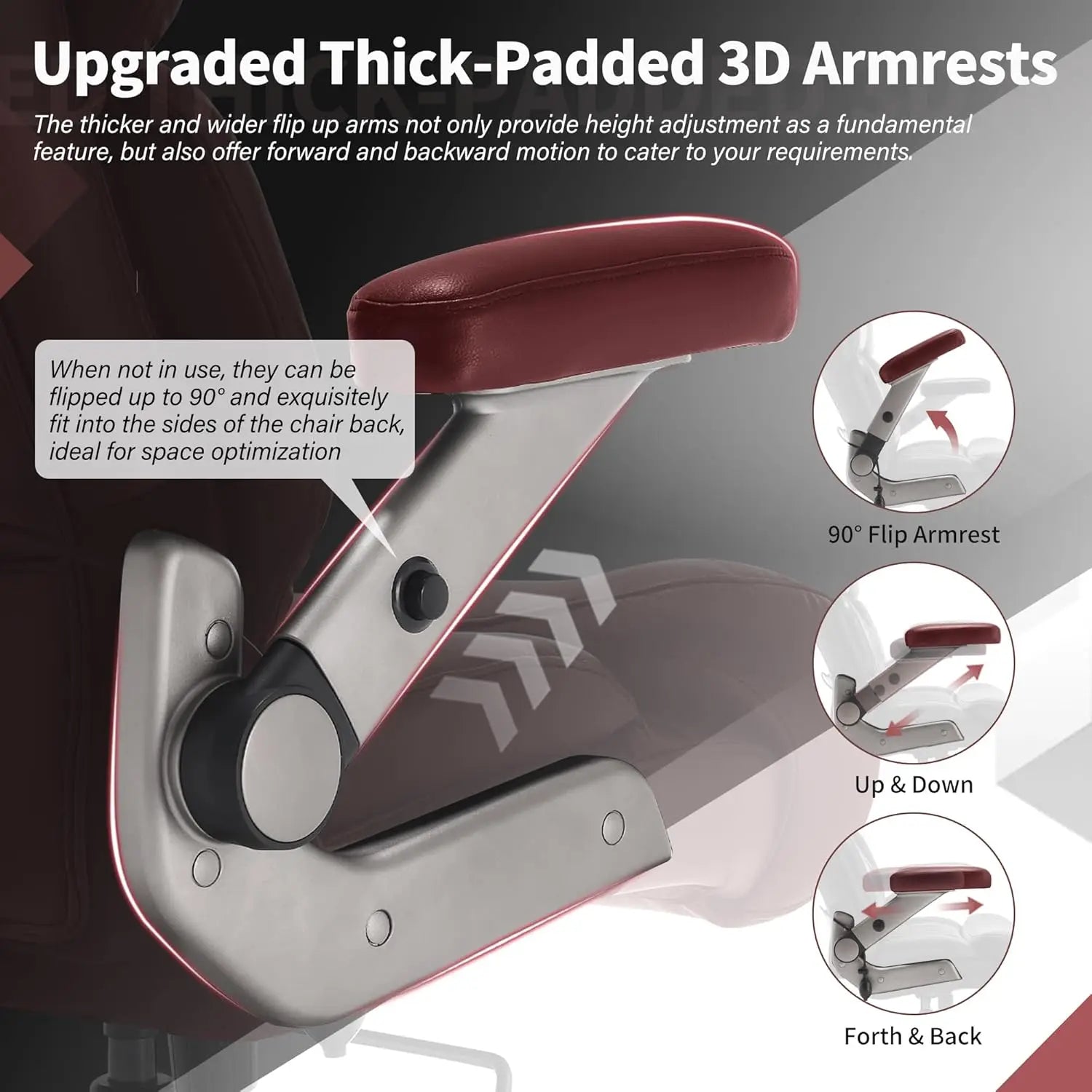 KIMLUD, Big and Tall Office Chair 700lbs - Adjustable Headrest&Lumbar Support, 3D Flip Arms, Large Wheels &Heavy Duty Metal Base, KIMLUD Womens Clothes