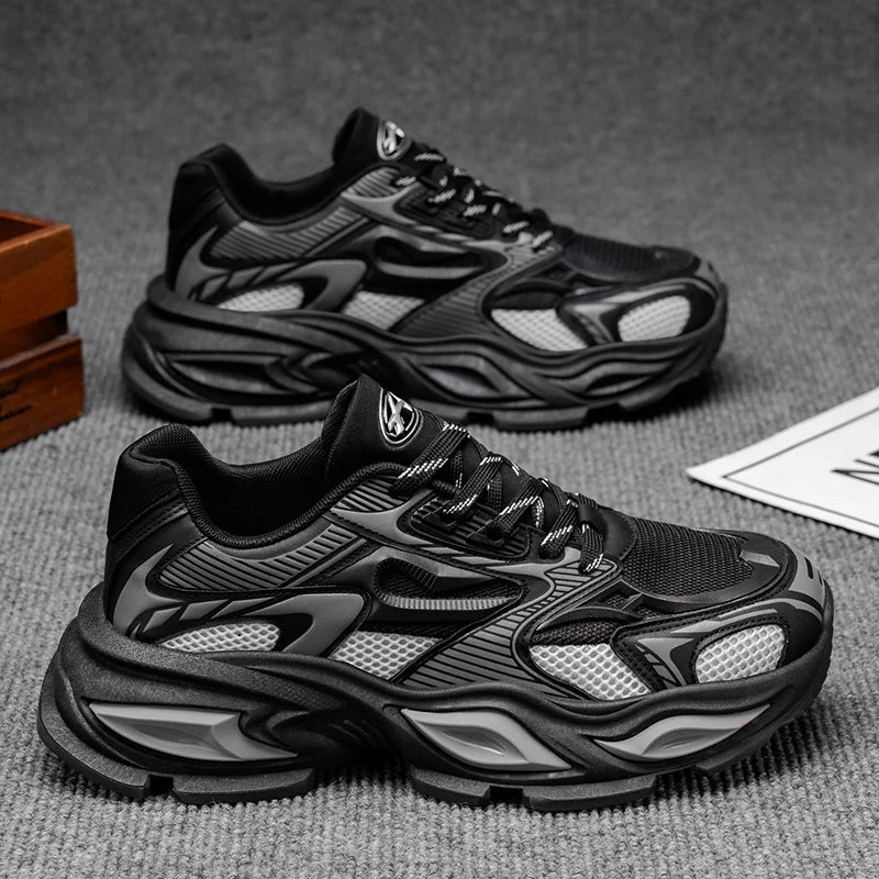 Men's Chunky Sneaker – Height Increasing – Leather Fabric | KIMLUD