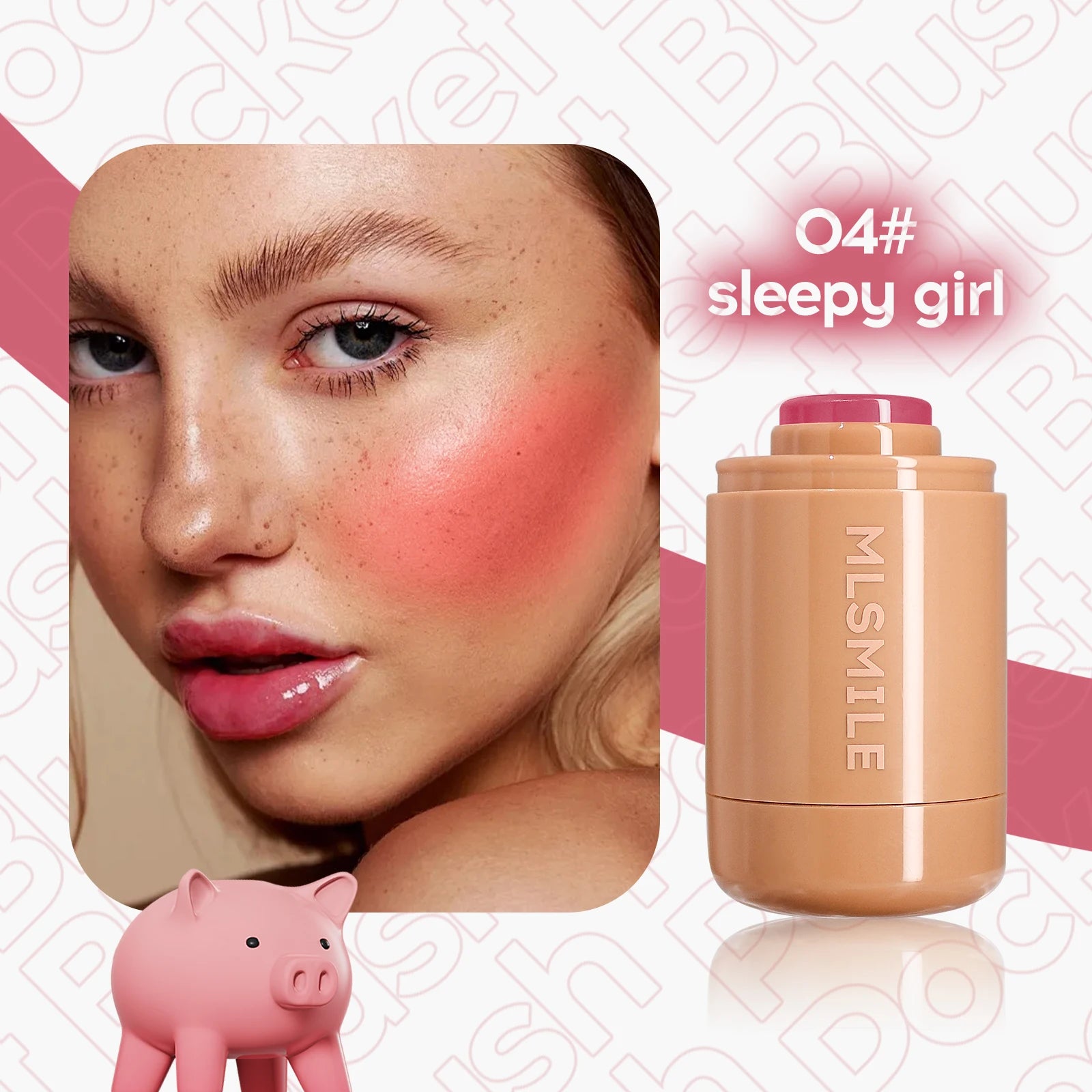 Blush Makeup, Natural-Looking Matte Waterproof&Long Lasting, Moisturizing&Lightweight Blendable Feel Blush Highlight Makeup