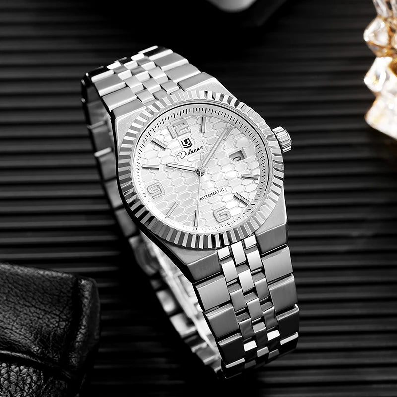 Stainless Steel Automatic Men's Watch — Silver | KIMLUD