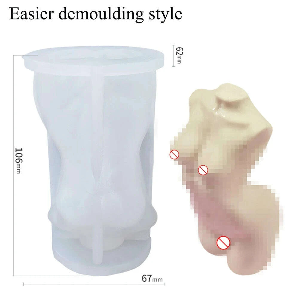 KIMLUD, 3D Body Silicone Candle Mold DIY Creative Men Women Human Plaster Epoxy Resin Aromath Soap Molds Art Craft Home Decoration, KIMLUD Womens Clothes