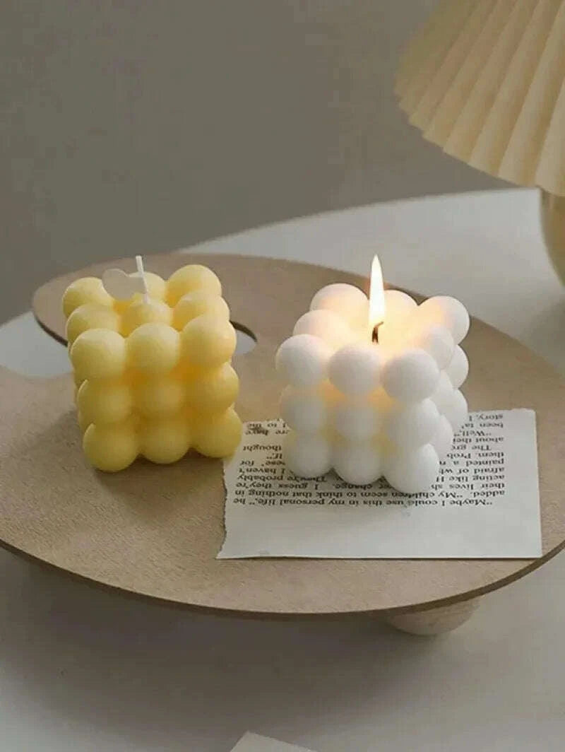KIMLUD, 1pc Creative Ball-Shaped Soy Wax Magic Cube Aromatherapy Candle, High-End Wedding Favor Gift, Handmade Decorative Object, KIMLUD Womens Clothes