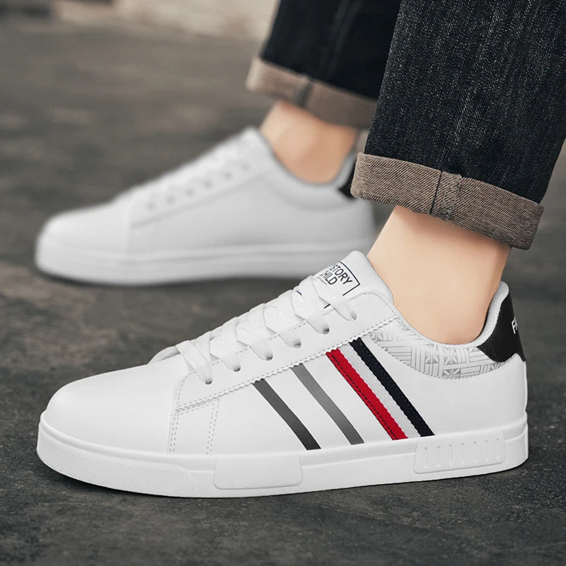 Platform Sneakers Vulcanized Lace-Up Running Design With Personalization — White | KIMLUD