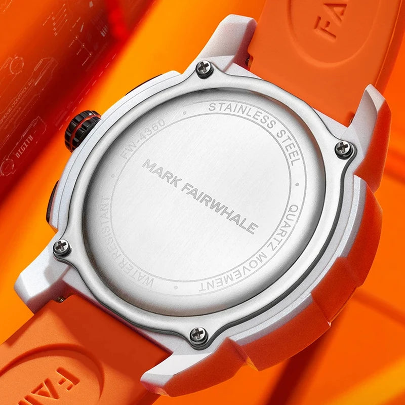Waterproof Chronograph Watch Silicone Strap Multifunction — Black | KIMLUD