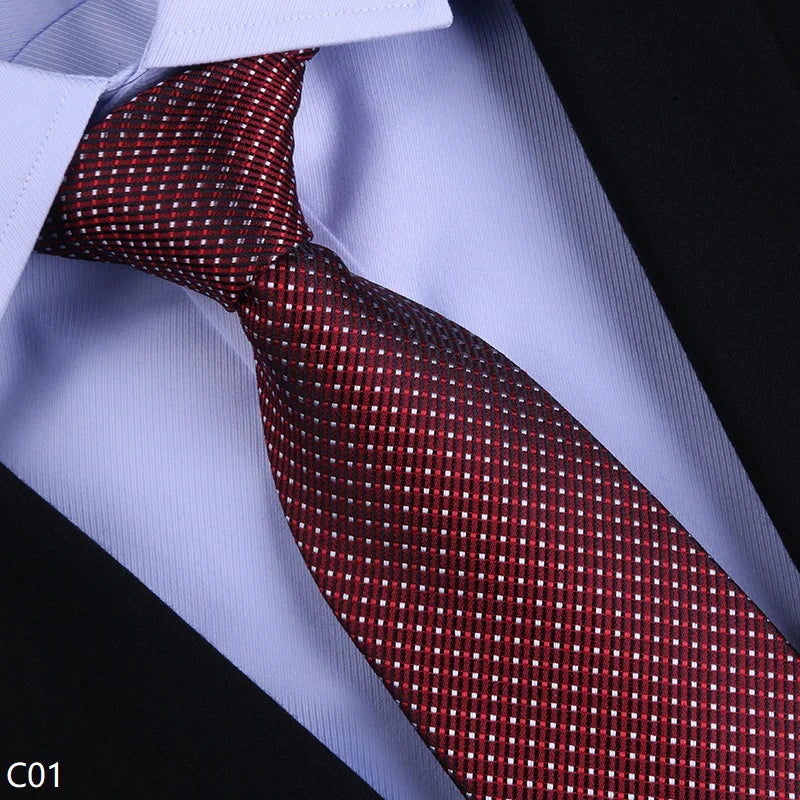 Silk Tie – 8cm Wide Checkered Pattern – Silk | KIMLUD