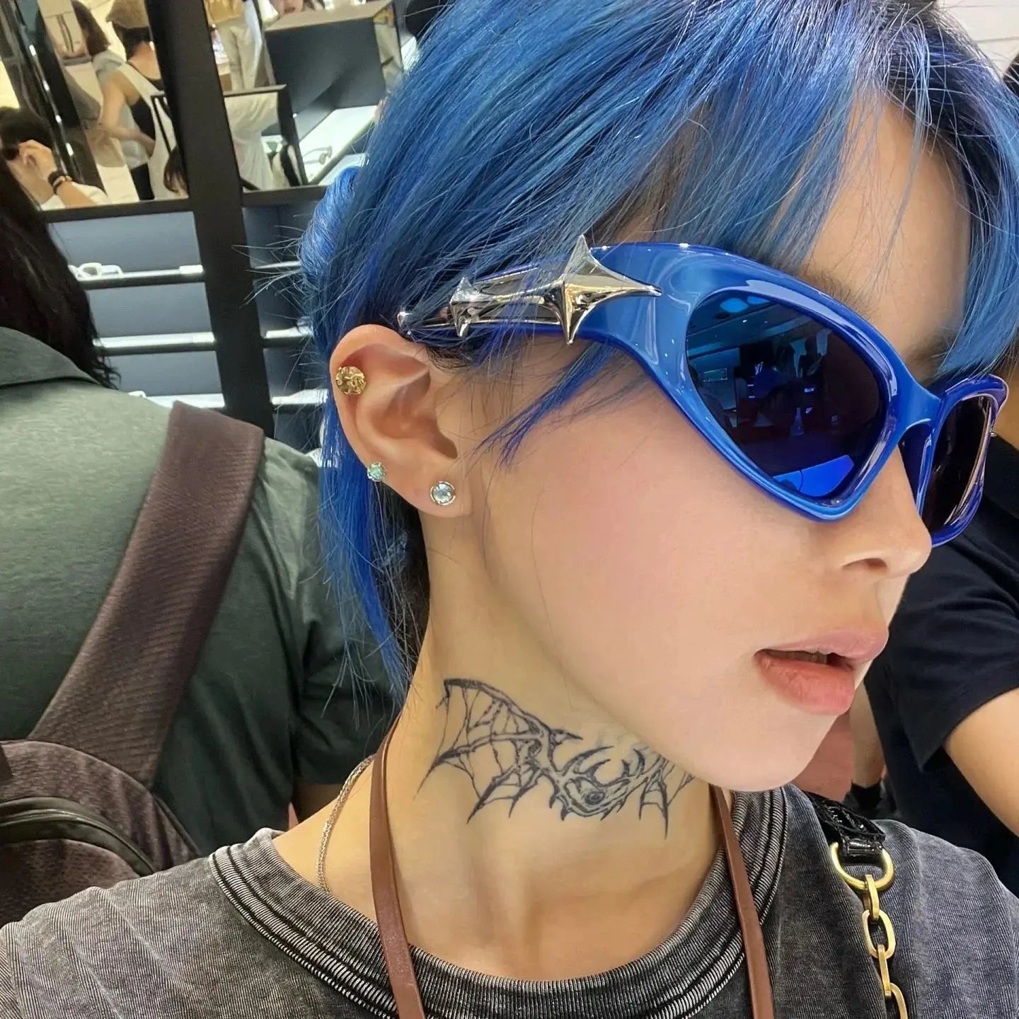 Y2K Punk Sunglasses Anti Light UV400 — Black | KIMLUD