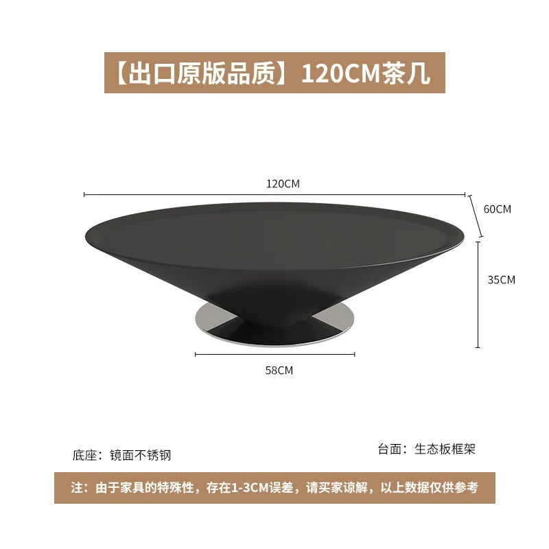 Minimalist Round Coffee Table Unique Aesthetic — White | KIMLUD