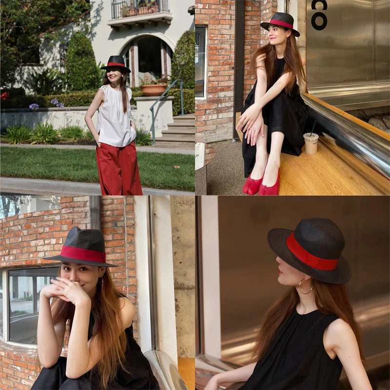 Panama Straw Wide Brim Elegant Hat — Natural | KIMLUD