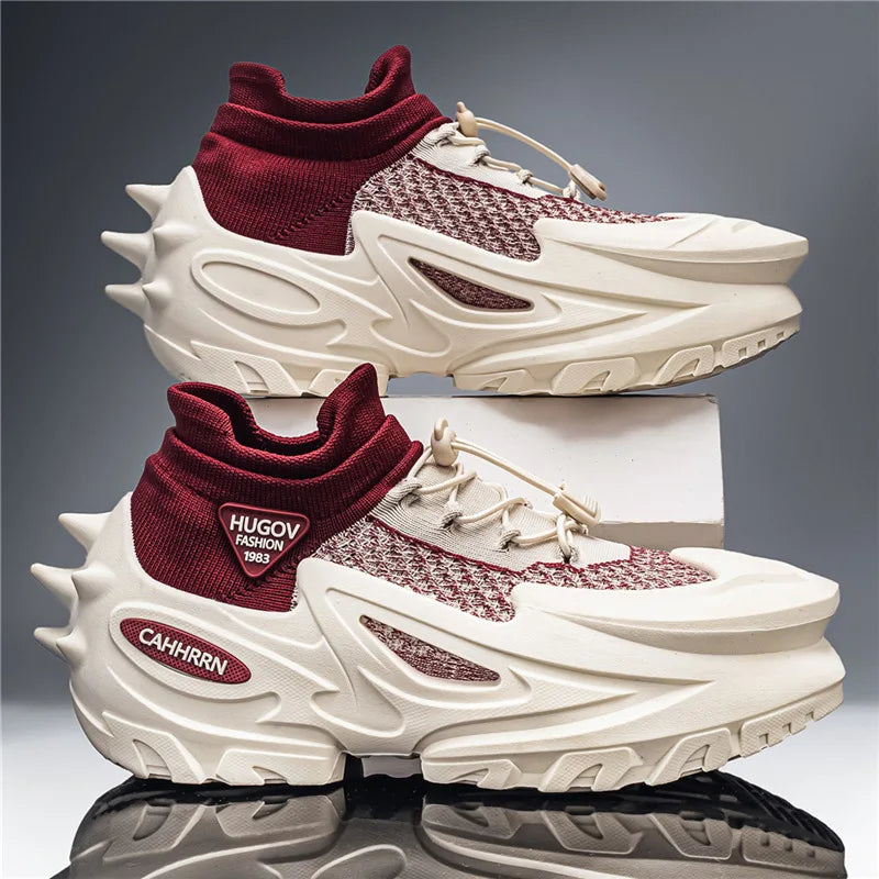 Men's Sneakers – Breathable Knit Silhouette – Casual Sport Shoes | KIMLUD