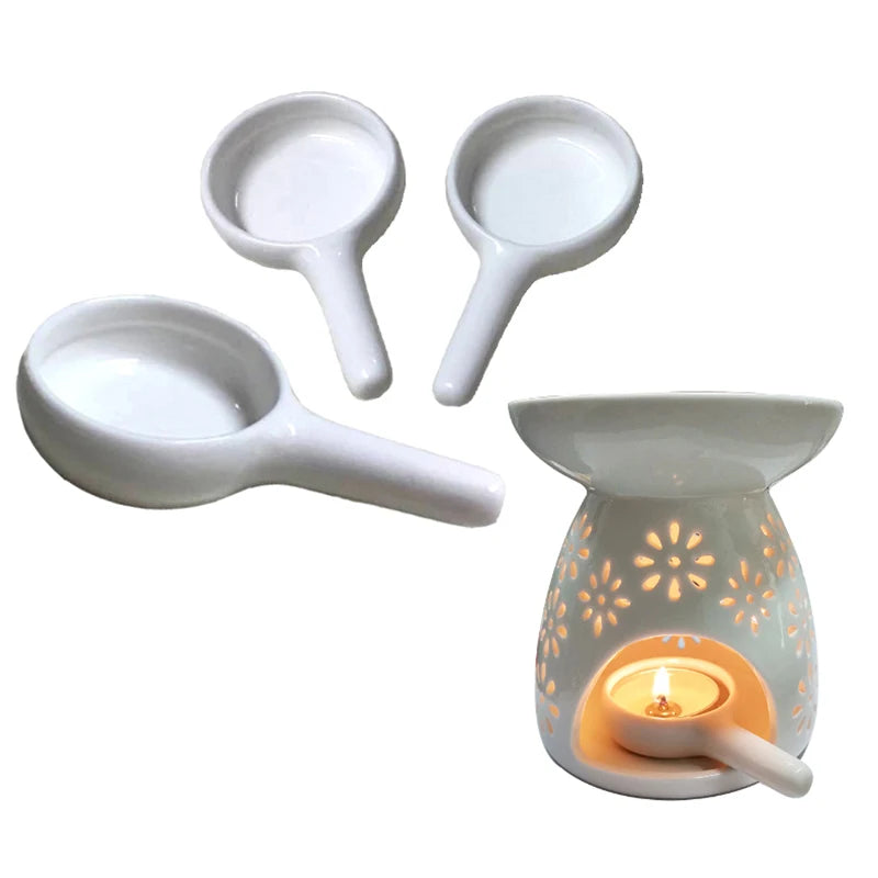 Ceramic Candle Holder Wax Melt Diffuser — Ivory | KIMLUD