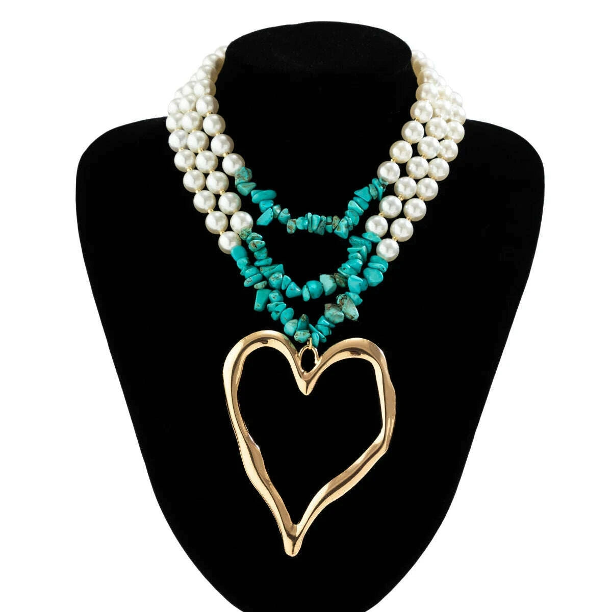 punk-metal-big-heart-shaped-pendant-necklace-vintage-geometric-green-stone-imitation-pearl-chain-short-necklace-womens-jewelry-kimlud-kimlud-33913507